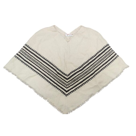 Vintage Boho  Myrjord Veverias Norwegian Handwoven Wool Poncho Cape Unisex - Picture 2 of 11